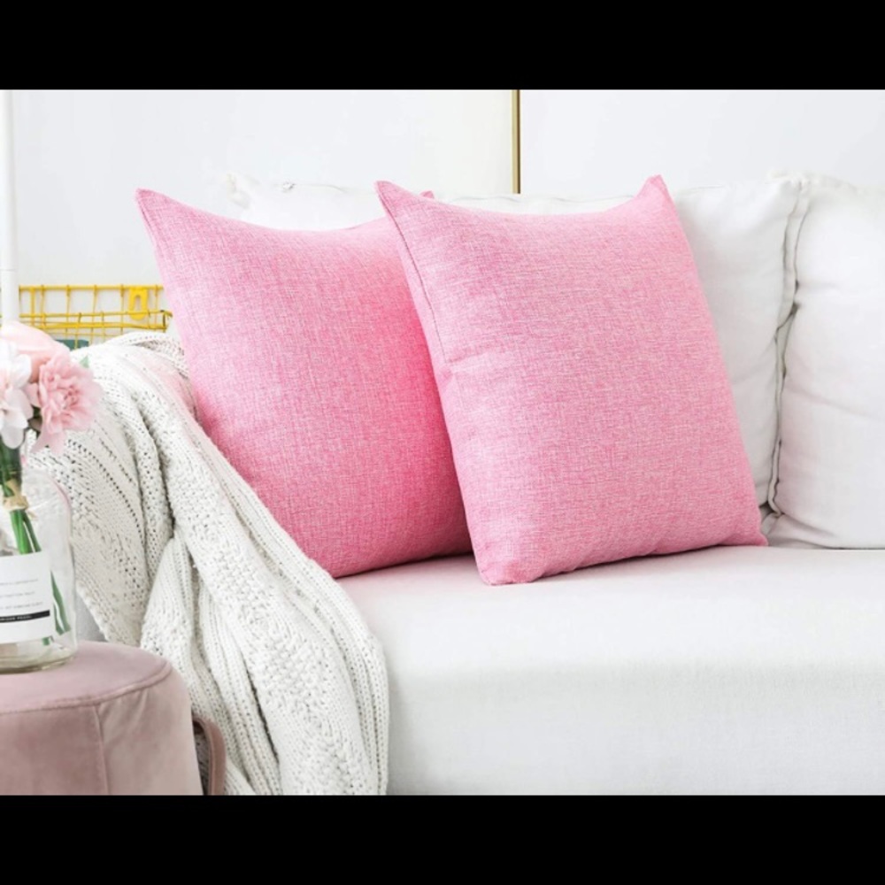 Toss Pillow Covers Pink Fuchsia Textured NEW!
